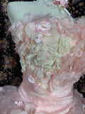 Gorgeous Strapless Flowers Tiered Tulle Ball Gown Quinceanera Dress Prom Dress Evening Dress HZ0319
