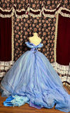 Shiny Off the Shoulder Butterfly Tiered Flouncing Pleated Ball Gown Evening Dress Prom Dress Quinceanera Dress HZ0319