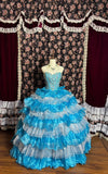 Shiny Sweetheart Neckline Crystal Tiered Flouncing Ball Gown Prom Dress Evening Dress Birthday Party Dress HZ0319