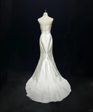 Elegant Spaghetti Straps Pleated Satin Floor Length Prom Dress Evening Dress Birthday Party Dress HZ0319
