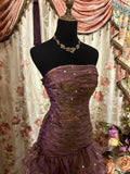 Charming Prom Dress Strapless Pleated Ruffle Prom Gown Evening Dress Gala Dress Business Dinner Dress HZ0319