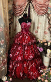 Charming Prom Dress Sweetheart Flower Ball Gown Evening Dress Birthday Party Dress HZ0319