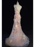 Romantic Prom Dress One Shoulder Flower Prom Gown Evening Dress Gala Dress Birthday Party Dress HZ0319
