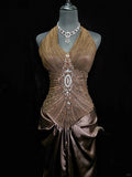 Gorgeous Prom Dress Halter Pleated Prom Gown Evening Dress Gala Dress Business Dinner Dress HZ0319
