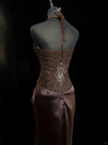 Gorgeous Prom Dress Halter Pleated Prom Gown Evening Dress Gala Dress Business Dinner Dress HZ0319
