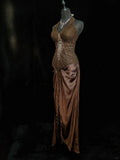 Gorgeous Prom Dress Halter Pleated Prom Gown Evening Dress Gala Dress Business Dinner Dress HZ0319