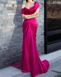 Charming Prom Dress Off Shoulder Pleated Mermaid Prom Gown Evening Dress Gala Dress HZ0319