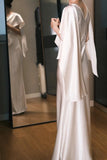 Charming Prom Dress Satin Crew Neck Prom Dress Evening Dress Gala Dress HZ0319