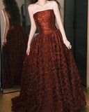 Gorgeous Prom Dress Strapless Flower Prom Dress Evening Dress Gala Dress HZ0319