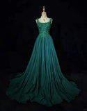 Stunning Prom Dress Square Neck Beading Pleated Prom Gown Gala Dress Evening Dresses HZ0319