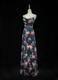 Pretty Prom Dress Spaghetti Straps Print Backless Prom Gown Gala Dress Evening Dresses HZ0319