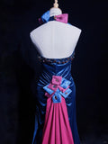 Elegant Prom Dress Halter Crystal Gala Dress Evening Dresses Prom Gown HZ0319