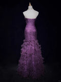 Charming Prom Dress Strapless Pleated Ruffle Gala Dress Evening Dresses Prom Gown HZ0319