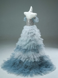 Shiny Prom Dress Strapless Tulle Prom Gown Gala Dress Evening Dress HZ0319
