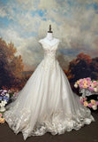 Elegant Wedding Dress V-neck Pleated Prom Dress Evening Dress HZ0319