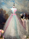 Sweet Prom Dress Strapless Ruffle Ball Gown Evening Dress Quinceanera Dress HZ0319