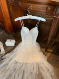 Pretty Prom Dress Spaghetti Straps Pleated Tulle Birthday Party Dress HZ0319