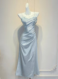 Elegant Prom Dress Spaghetti Straps Pleated Gala Dress Evening Dress HZ0319
