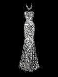 Shiny Prom Dress Strapless Sequins Mermaid Prom Gown Evening Dress Gala Dress HZ0319