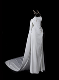 Elegant Prom Dress A Line Strapless Pleated Evening Dress Gala Dress with Train HZ0319