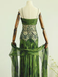 Gorgeous Prom Dress Spaghetti Straps Pleated Beading Evening Dress Gala Dress HZ0319