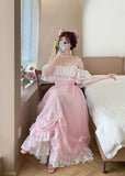 Sweet Prom Dress Pink Square Neck Pleated Ball Gown Evening Dress Quinceanera Dress HZ0319