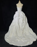 Elegant Spaghetti Straps Pleated Beading Wedding Dress Ball Gown HZ0319