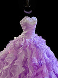 Pretty Prom Dress Sweetheart Pleated Ruffle Ball Gown Evening Dress 16th Dress HZ0319