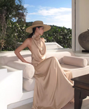 Sexy Women Dress Halter Pleated Party Dress Summer Date Dress Vacation Dress HZ0319