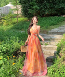 Stunning Women Dress Spaghetti Straps Pleated Summer Date Dress Seaside Party Dress HZ0319