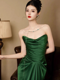Charming Prom Dress Strapless Pleated Evening Dress Gala Dress Party Dress HZ0319