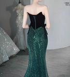 Shiny Prom Dress Strapless Sequin Gala Dress Evening Dress Party Dress HZ0319