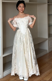 Elegant Prom Dress A Line Off Shoulder Lace Evening Dress Gala Dress HZ0319