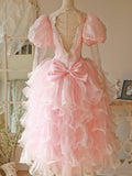 Cute Prom Dress Sweetheart Ruffle Backless Ball Gown Evening Dress Sweet 16th Dress HZ0319