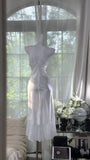 Sexy Prom Dress White Spaghetti Straps Ruffle Cocktail Dress Birthday Party Dress HZ0319