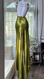 Gorgeous Prom Dress Green Spaghetti Straps Backless Evening Dress Gala Dress HZ0319