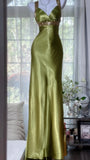 Gorgeous Prom Dress Green Spaghetti Straps Backless Evening Dress Gala Dress HZ0319