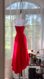 Beauty Prom Dress Red V-neck Pleated Evening Dress Gala Dress Dancing Dress HZ0319