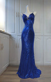 Shiny Prom Dress Spaghetti Straps Sequins Evening Dresses Gala Dress Party Dress HZ0319
