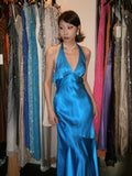 Stunning Prom Dress Blue Halter Mermaid Evening Dresses Gala Dress Party Dress HZ0319