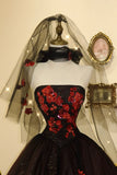 Gorgeous Prom Dress Strapless Flower Ball Gown Evening Dress Birthday Party Dress HZ0319