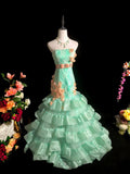 Stunning Prom Dress Strapless Pleated Tiered Mermaid Evening Dress Gala Dress HZ0319