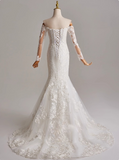 Stunning Wedding Dress Sweetheart Long Sleeve Mermaid Wedding Dress HZ0319