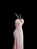 Sweet Prom Dress Light Pink Halter Long Prom Dress Evening Dress Birthday Party Dress HZ0319