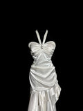 Beauty Prom Dress Halter Pleated Asymmetrical Hem Evening Dress Gala Dress Cocktail Dress HZ0319