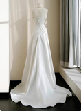 Elegant Wedding Dress A Line Strapless Pleated Wedding Dress HZ0319