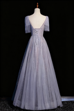 Stunning Prom Dress V-neck Tulle Pleated Birthday Party Outfits Evening Gown HZ0319