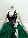 Gorgeous Prom Dress Halter Ruffle Quinceanera Dress Evening Dress Ball Gown HZ0319