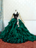 Gorgeous Prom Dress Halter Ruffle Quinceanera Dress Evening Dress Ball Gown HZ0319
