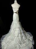 Charming Wedding Dress Sweetheart Ruffle Tiered Mermaid Wedding Dress HZ0319